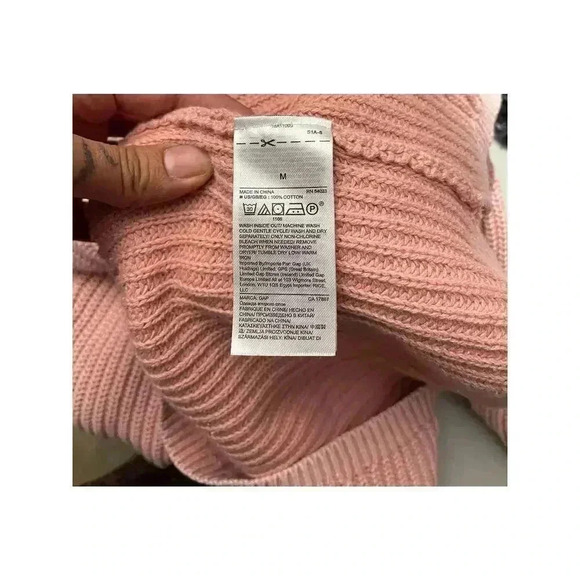Gap Light Pink Pullover Sweater Top MEDIUM Women's Chunky Knit - Picture 9 of 12